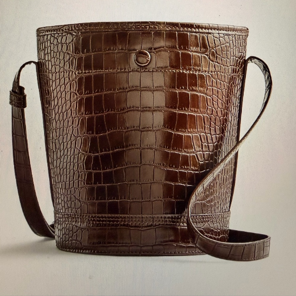J. Crew Factory Croc Crossbody Bucket Bag